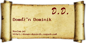 Domán Dominik névjegykártya