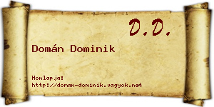 Domán Dominik névjegykártya